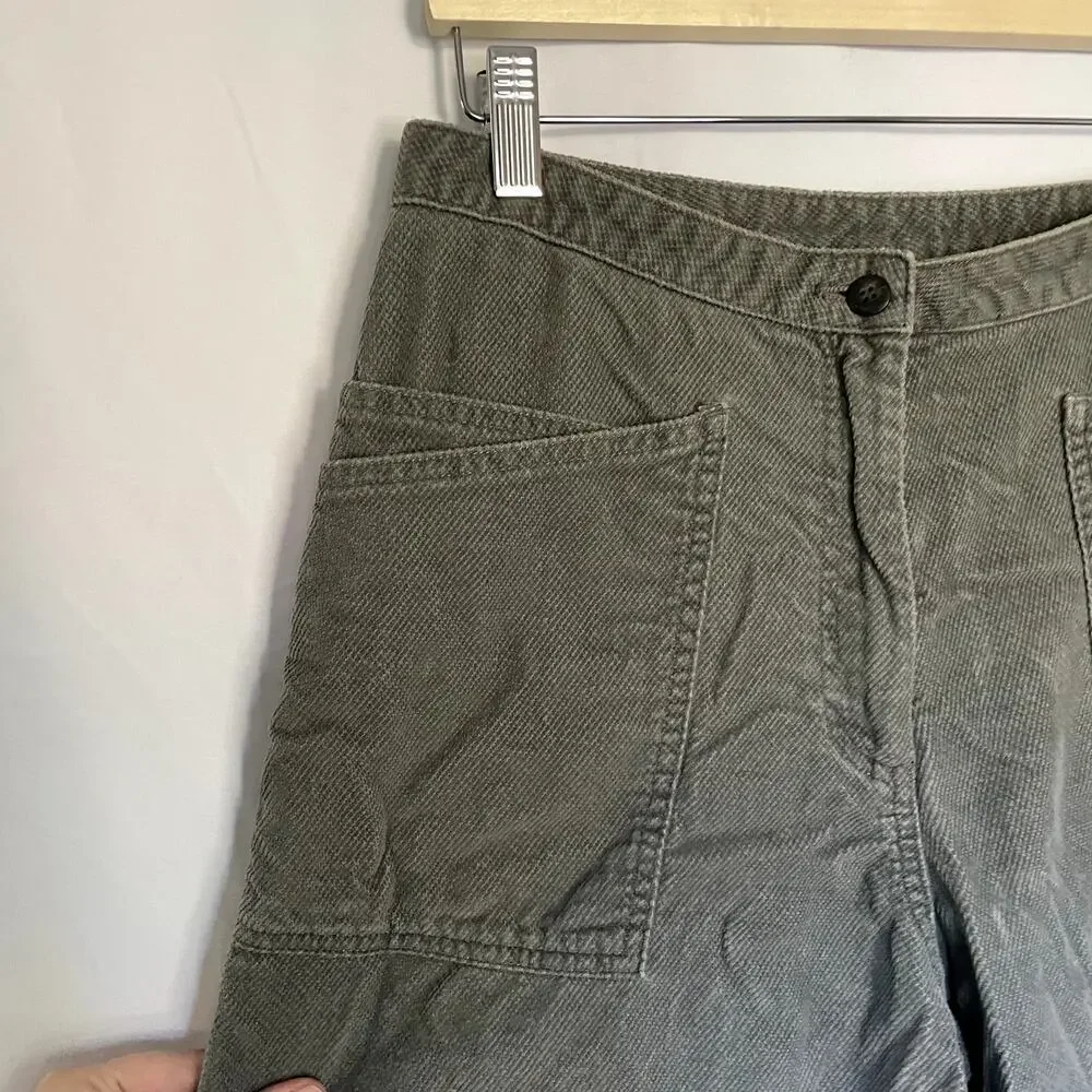 J.Jill‎ corduroy gray trousers pockets women's size 10 cotton pants straight leg